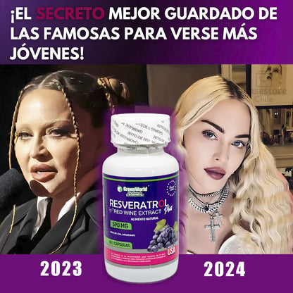 RESVERATROL Green World™ 590 Mg Combate el envejecimiento celular  y Recupera tu Vitalidad