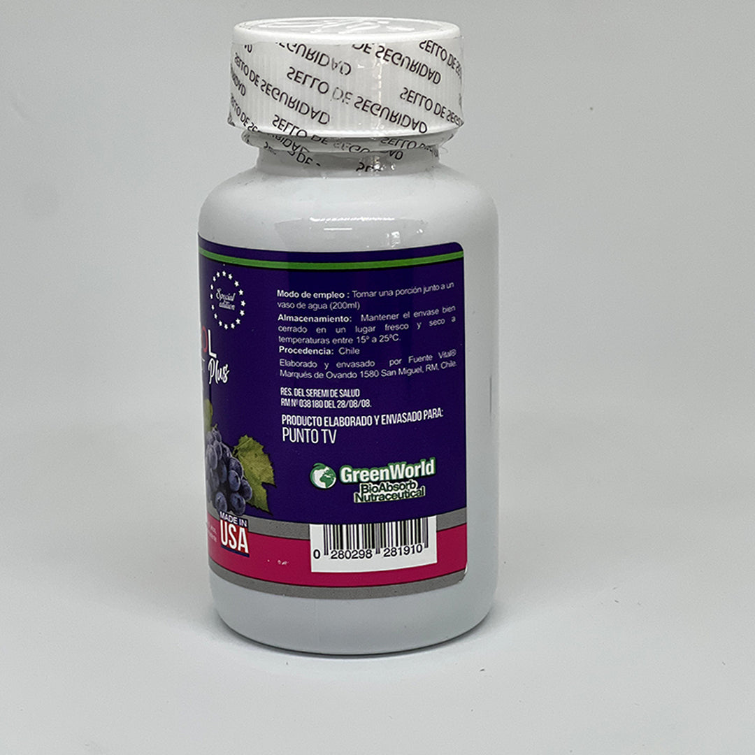 RESVERATROL Green World™ 590 Mg Combate el envejecimiento celular  y Recupera tu Vitalidad